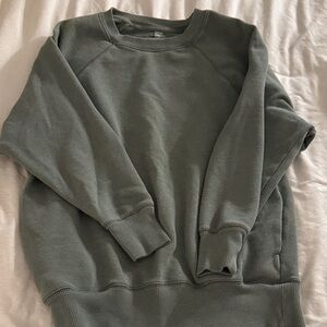 Aerie Olive Crewneck Sweater with Pockets